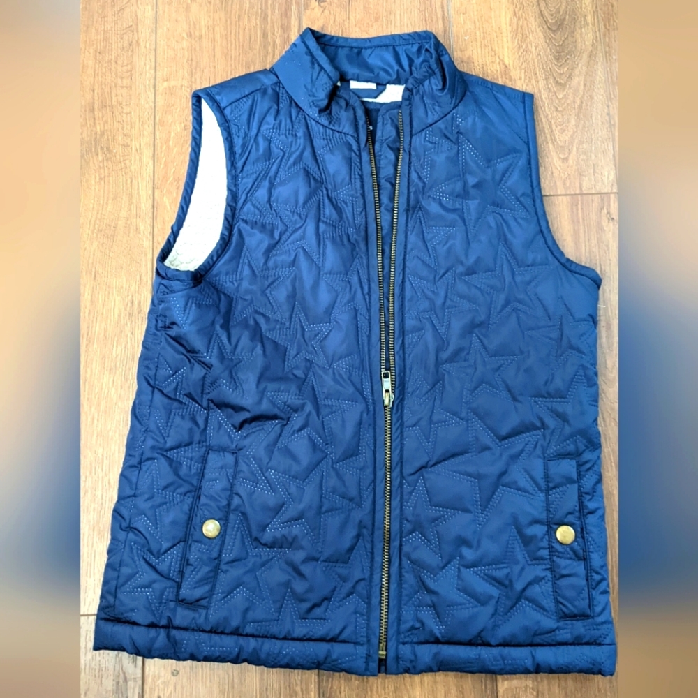 Gap quilted vest‎ girl's large navy